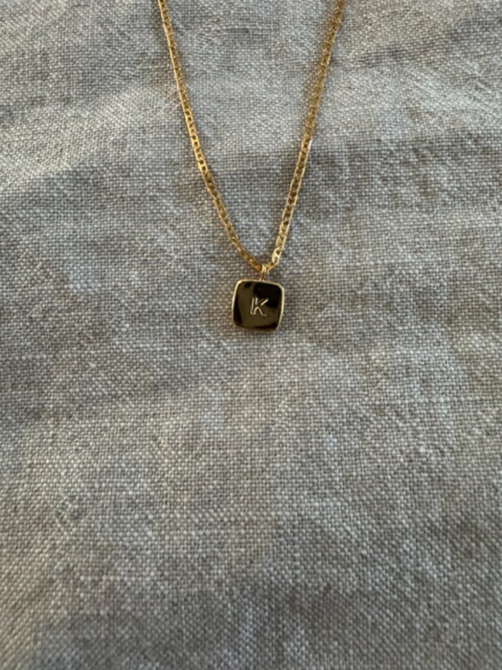 "K" INITIAL CHARM GOLD TONE NECKLACE